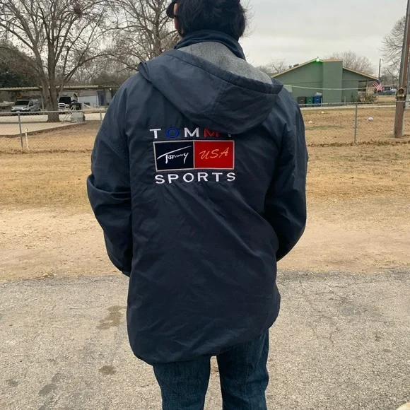 VINTAGE TOMMY HILFIGER TOMMY USA SPORTS HOODED JACKET RARE SIZE M - Picture 10 of 12